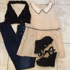 GORGEOUS SHEER PETER PAN COLAR TANK